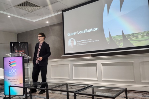Nova Patch presenting Queer Localization at LocWorld55 Dublin